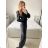 Women's Long Long Sleeve Party Dress (S/M ONE SIZE) ITALIAN FASHION IMM23056 black S/M