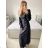 Women's Long Long Sleeve Party Dress (S/M ONE SIZE) ITALIAN FASHION IMM23056 black S/M