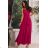 Women's Strapless Long Satin Party Dress (34-42) POLISH FASHION PMLEL24NATHALIE raspberry 40