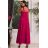 Women's Strapless Long Satin Party Dress (34-42) POLISH FASHION PMLEL24NATHALIE raspberry 40