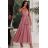 Women's Strapless Long Satin Party Dress (34-42) POLISH FASHION PMLEL24NATHALIE pink 40