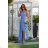 Women's Strapless Long Satin Party Dress (34-42) POLISH FASHION PMLEL24NATHALIE Light blue 40