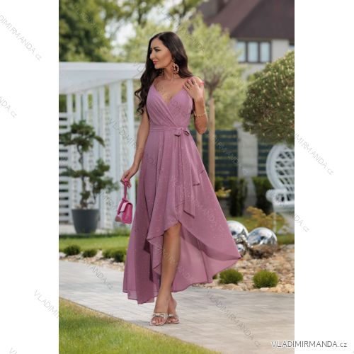 Women's Strapless Long Satin Party Dress (34-42) POLISH FASHION PMLEL24NATHALIE dark pink 40