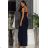 Women's Strapless Long Satin Party Dress (34-42) POLISH FASHION PMLEL24NATHALIE dark blue 42