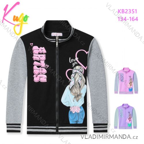 Sweatshirt warm warm-up girl zip (134-164) KUGO M2513