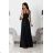 Women's Strapless Long Satin Party Dress (34-42) POLISH FASHION PMLEL24NATHALIE black 38