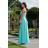 Women's Strapless Long Satin Party Dress (34-42) POLISH FASHION PMLEL24NATHALIE light green 42