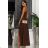 Women's Strapless Long Satin Party Dress (34-42) POLISH FASHION PMLEL24NATHALIE dark brown 42