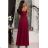 Women's Strapless Long Satin Party Dress (34-42) POLISH FASHION PMLEL24NATHALIE Wine 34