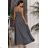 Women's Strapless Long Satin Party Dress (34-42) POLISH FASHION PMLEL24NATHALIE grey 42