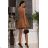 Women's Strapless Long Satin Party Dress (34-42) POLISH FASHION PMLEL24NATHALIE Brown 