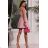 Women's Strapless Long Satin Party Dress (34-42) POLISH FASHION PMLEL24NATHALIE pink 