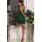 Women's Strapless Long Satin Party Dress (34-42) POLISH FASHION PMLEL24NATHALIE Green 40