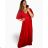 Women's Strapless Elegant Prom Long Dress (S/M, L/XL) FRENCH FASHION FMF231707 L/XL red