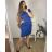 Women's short sleeve dress oversized (L-3XL) POLISH FASHION PMF20013, Colour   Royal blue, Size   44