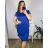 Women's short sleeve dress oversized (L-3XL) POLISH FASHION PMF20013, Colour   Royal blue, Size   44