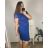 Women's short sleeve dress oversized (L-3XL) POLISH FASHION PMF20013, Colour   Royal blue, Size   44