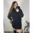 Kabátek košilový flaušový na knoflíčky dámský (S/M ONE SIZE) ITALSKÁ MÓDA IMWD217059 black S/M