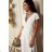Women's long party short sleeve dress (36-56) POLISH FASHION PMLMR23AFRODYTA-2 -   white -   52
