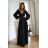 Women's Plus Size (42-46) Long Elegant Party Sleeveless Dress POLISH FASHION PMLBC23265-10 black 40