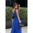 Women's Plus Size (42-46) Long Elegant Party Sleeveless Dress POLISH FASHION PMLBC23265-10 blue 46