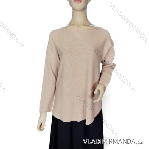 Women's Oversized Knitted Long Sleeve Sweater (S/M ONE SIZE) ITALIAN FASHION IMC23390