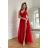 Women's Plus Size (42-46) Long Elegant Party Sleeveless Dress POLISH FASHION PMLBC23265-10 red 48