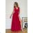 Women's Plus Size (42-46) Long Elegant Party Sleeveless Dress POLISH FASHION PMLBC23265-10 raspberry 48