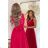 Women's Plus Size (42-46) Long Elegant Party Sleeveless Dress POLISH FASHION PMLBC23265-10 raspberry 48