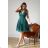 Women's Plus Size (42-46) Long Elegant Party Sleeveless Dress POLISH FASHION PMLBC23265-10 Green 40