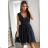 Women's Plus Size (42-46) Long Elegant Party Sleeveless Dress POLISH FASHION PMLBC23265-10 black 34