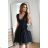 Women's Plus Size (42-46) Long Elegant Party Sleeveless Dress POLISH FASHION PMLBC23265-10 black 34