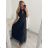 Women's Long Elegant Party Sleeveless Dress (S/M ONE SIZE) ITALIAN FASHION IMM22FS52701 S/M black