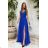 Women's Plus Size (42-46) Long Elegant Party Sleeveless Dress POLISH FASHION PMLBC23265-10 blue 36