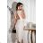 Women's Plus Size (42-46) Long Elegant Party Sleeveless Dress POLISH FASHION PMLBC23265-10 béžová 34
