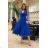 Women's Plus Size (42-46) Long Elegant Party Sleeveless Dress POLISH FASHION PMLBC23265-10 blue 40