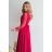 Women's Plus Size (42-46) Long Elegant Party Sleeveless Dress POLISH FASHION PMLBC23265-10 red 44