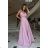 Women's Plus Size (42-46) Long Elegant Party Sleeveless Dress POLISH FASHION PMLBC23265-10 pink 34