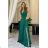 Women's Plus Size (42-46) Long Elegant Party Sleeveless Dress POLISH FASHION PMLBC23265-10 Green 34