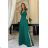 Women's Plus Size (42-46) Long Elegant Party Sleeveless Dress POLISH FASHION PMLBC23265-10 Green 34