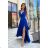 Women's Plus Size (42-46) Long Elegant Party Sleeveless Dress POLISH FASHION PMLBC23265-10 blue 40