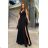 Women's Plus Size (42-46) Long Elegant Party Sleeveless Dress POLISH FASHION PMLBC23265-10 black 36