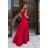 Women's Plus Size (42-46) Long Elegant Party Sleeveless Dress POLISH FASHION PMLBC23265-10 red 34