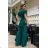 Women's Plus Size (42-46) Long Elegant Party Sleeveless Dress POLISH FASHION PMLBC23265-10 Green 34