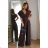 Women's Plus Size (42-46) Long Elegant Party Sleeveless Dress POLISH FASHION PMLBC23265-10 dark brown 34