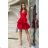 Women's Plus Size (42-46) Long Elegant Party Sleeveless Dress POLISH FASHION PMLBC23265-10 red 34