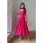 Women's Plus Size (42-46) Long Elegant Party Sleeveless Dress POLISH FASHION PMLBC23265-10 Neon pink 40