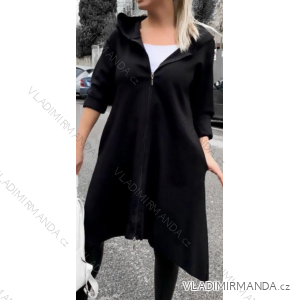 Women's Long Sleeve Oversized Zip Up Hooded Sweatshirt Coat (S/M ONE SIZE) ITALIAN FASHION IMPLI2385141