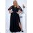 Women's Plus Size (42-46) Long Elegant Party Sleeveless Dress POLISH FASHION PMLBC23265-10 -   black -   48