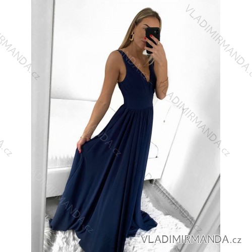 Women's Strapless Long Party Dress (S/M ONE SIZE) ITALIAN FASHION IMPSH2360055 -   dark blue -   S / M